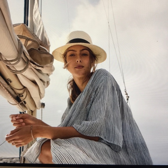 Halogen Adjustable Straw Panama Hat Nwt 